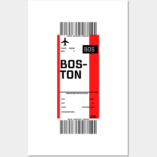 Boston boarding pass Posters and Art